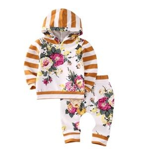 Baby Girl Floral Hoodie Set